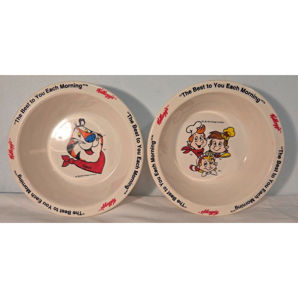 1995 Kellogg’s Cereal Bowls Tony Tiger Snap Crackle Pop Set